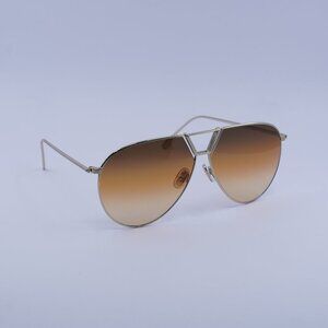 Victoria Beckham VB208S 702 Sunglasses Gold Aviator Frame, Brown Lenses